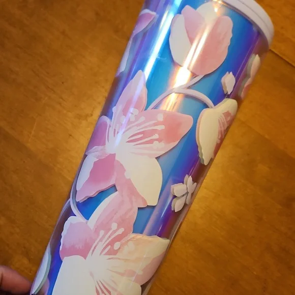Starbucks Iridescent Floral Tumbler with Pink Straw - Picture 4 of 8